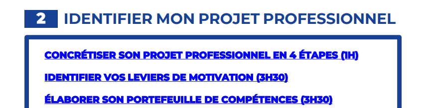 Ateliers : Identifier mon projet professionnel