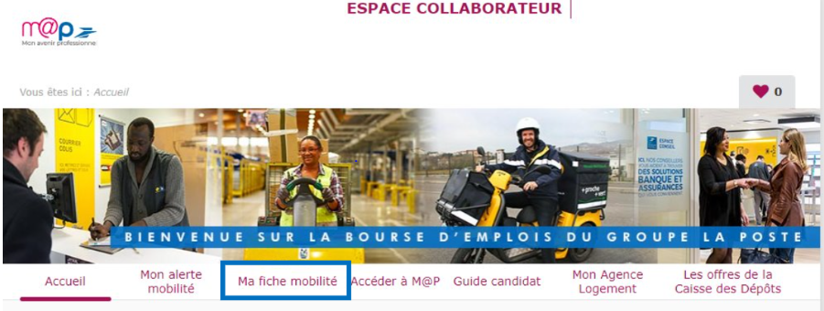 indication emplacement rubrique fiche mobilité