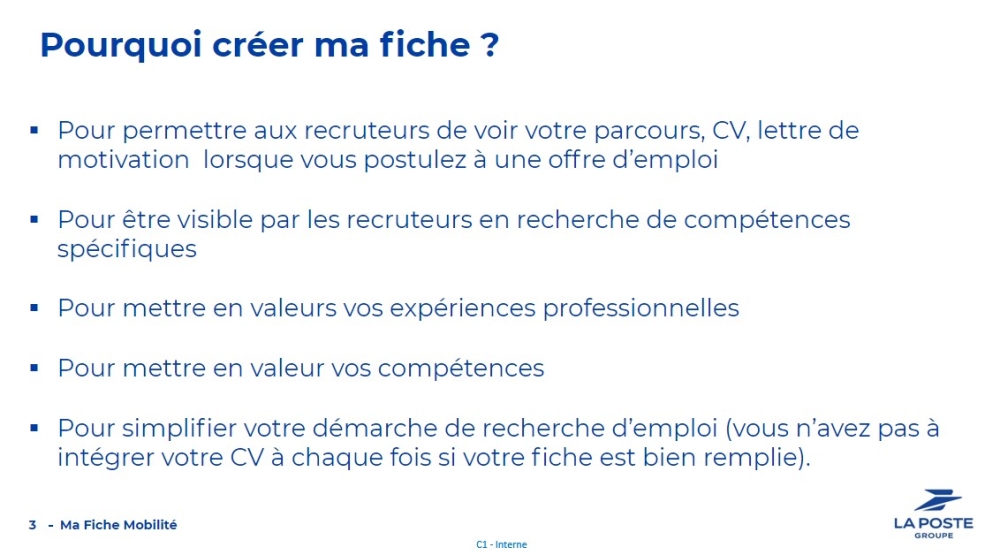 Pourquoi créer la fiche ?