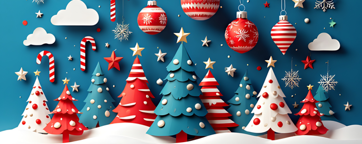 Sapins et boules de Noël